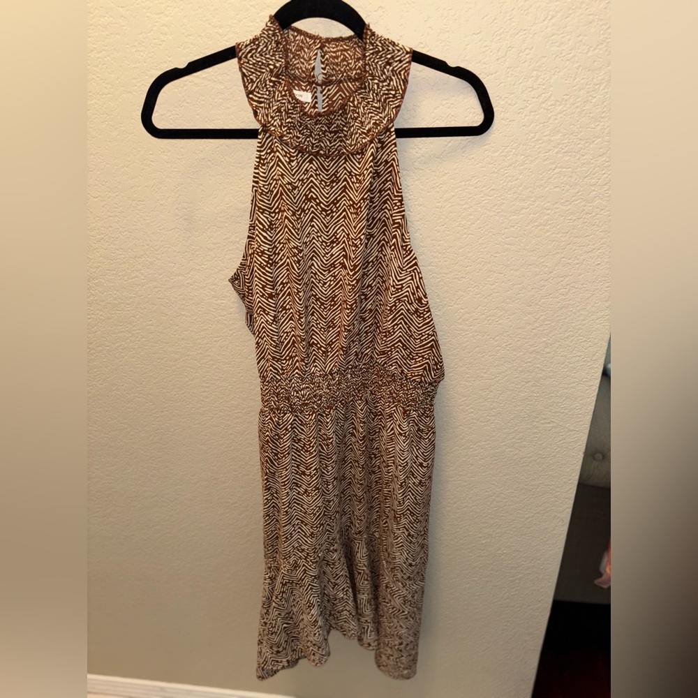 Maurice’s Women’s XL Brown and White Sleeveless Patterned Dress